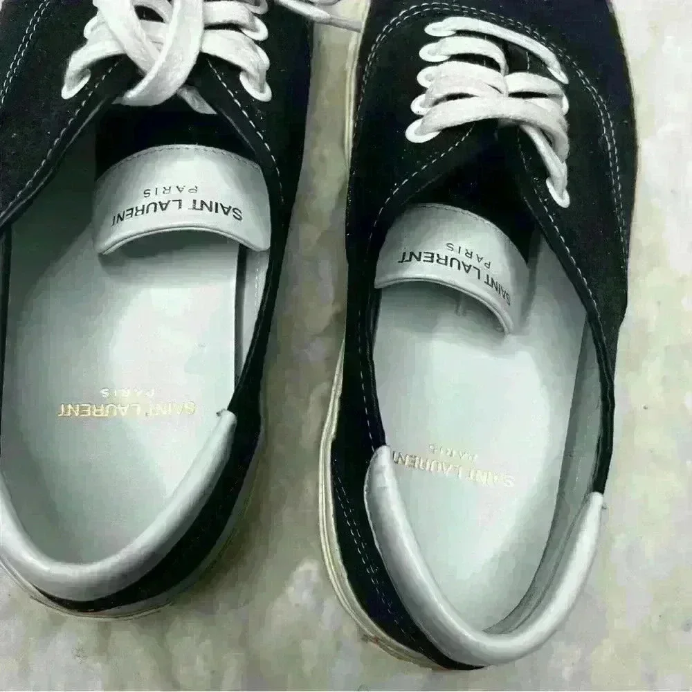 Saint Laurent Black Bedford Glitter Court Classic Sneakers - Picture 6 of 9